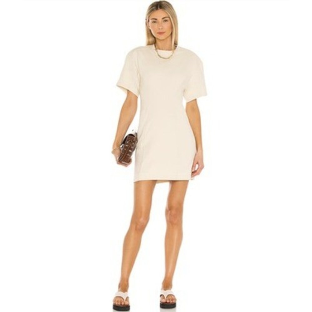 rag & bone Lilith Dress Womens Small Ivory Mini T-Shirt Terry Short Sleeve Slip